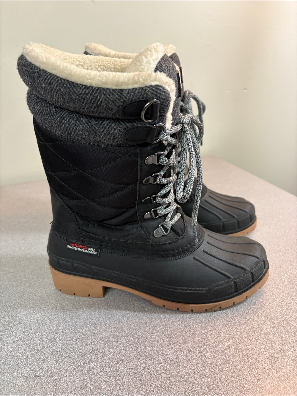 Women’s Insulated Lace-Up Winter Boots - Black